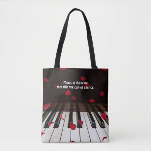 Bolsa Tote Citação musical na barra de ferramentas de chave