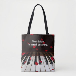 Bolsa Tote Citação musical na barra de ferramentas de chave