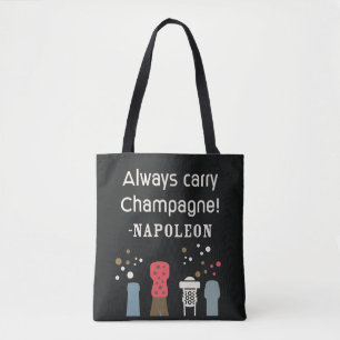 Bolsa Tote Citação Retro Champagne Napoleão Gourmet Francês F