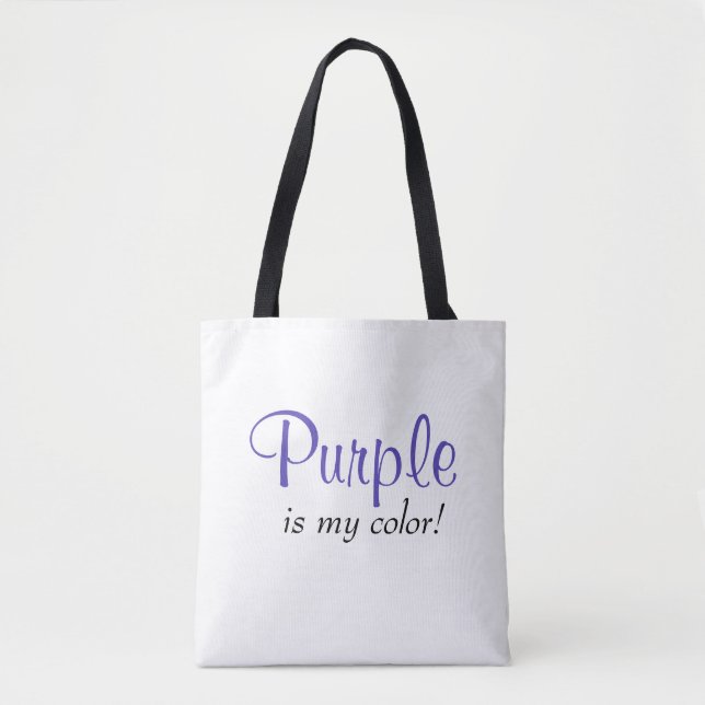 Bolsa Tote Citação Roxo é Minha Cor (Frente)