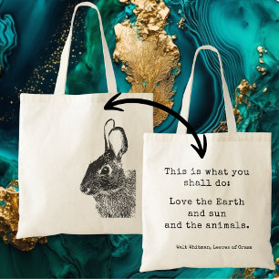 Bolsa Tote Citação Simples de Coelho Negro Ecológico