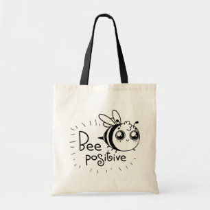 Bolsa Tote Citações bonitos da ilustração da abelha de Chibi