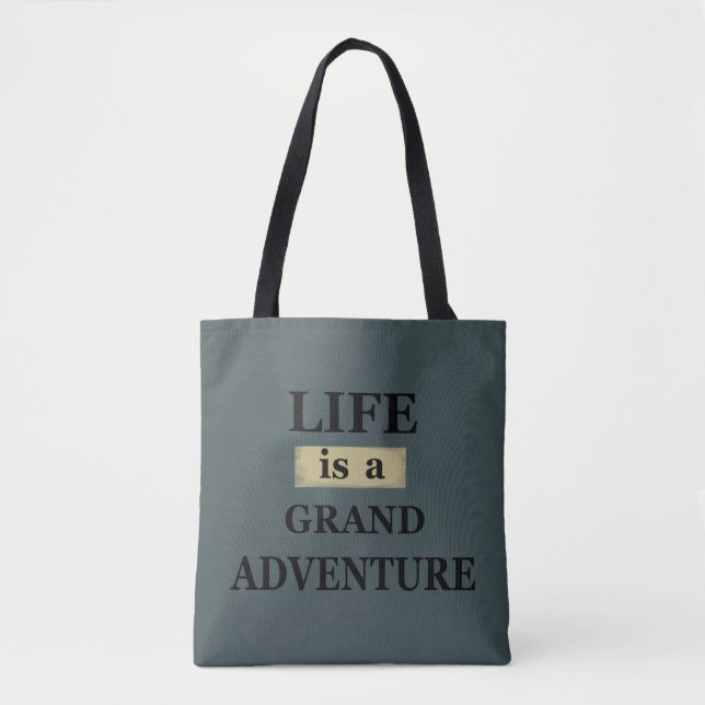 Bolsa Tote Citações da vida motivacional (Frente)