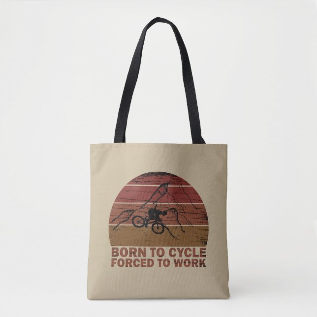 Bolsa Tote Citações de ciclismo motivacionais (Frente)