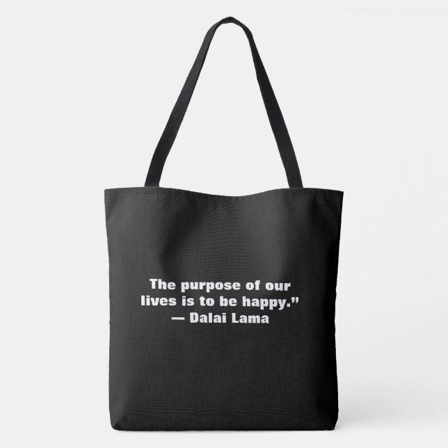 Bolsa Tote Citações de texto preto e pequeno (Verso)