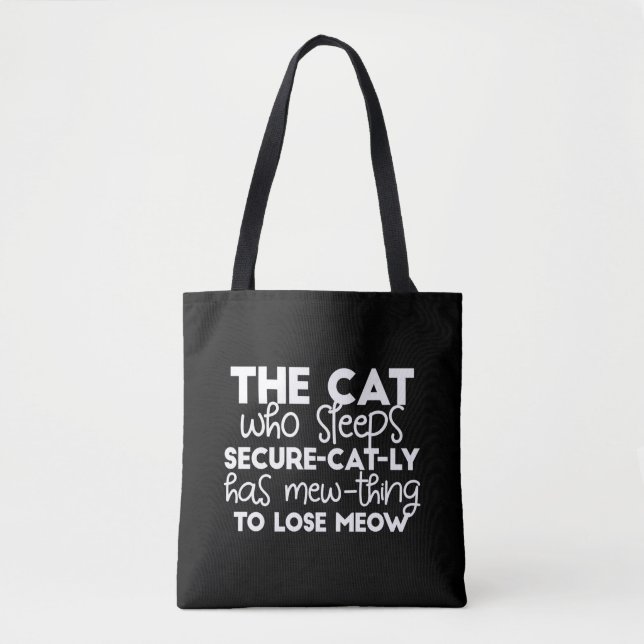 Bolsa Tote citações engraçadas de gatos-dormindo (Frente)