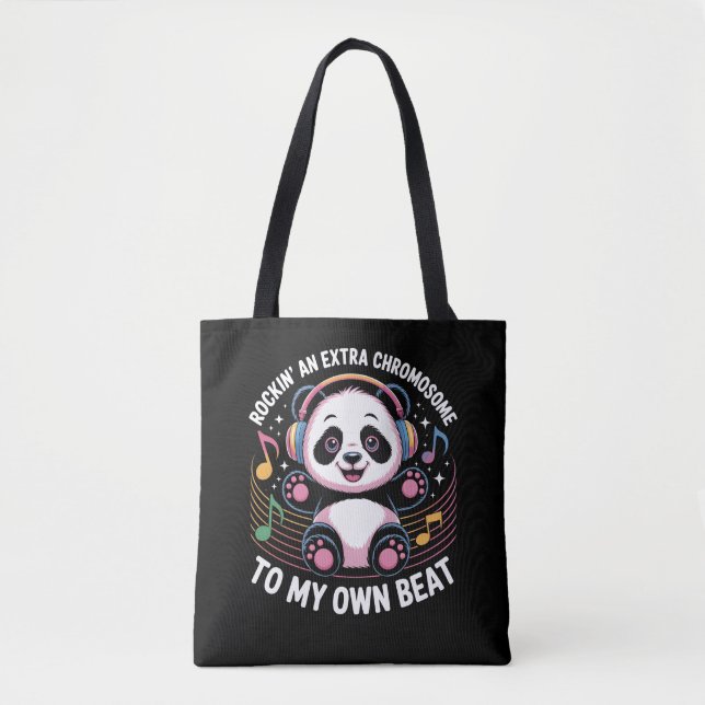 Bolsa Tote Citações engraçadas de Panda Fofo (Frente)