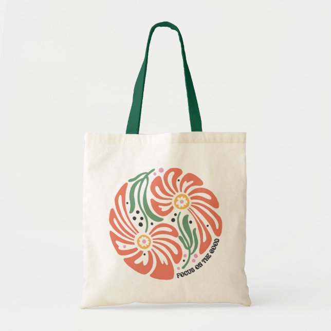 Bolsa Tote Citações Florais Boho (Frente)