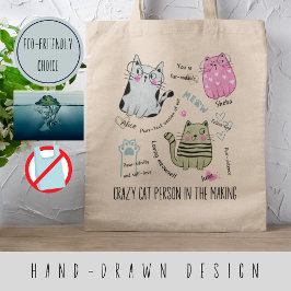 Bolsa Tote Citações motivacionais personalizadas com gatos bo
