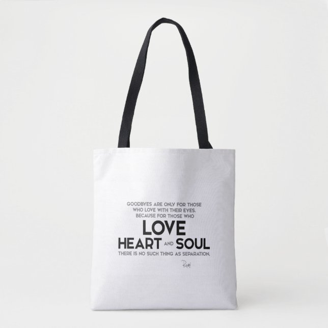 Bolsa Tote CITAÇÕES: Rumi: Goodbyes, separação (Frente)