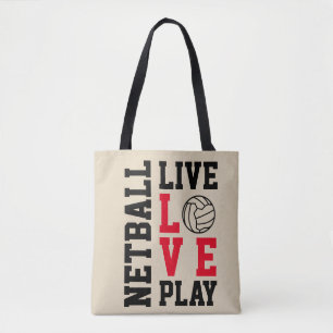 Bolsa Tote Citações vivas do Netball do jogo do amor