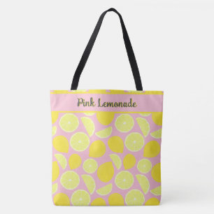 Bolsa Tote Citrino de limonada rosa