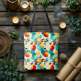 Bolsa Tote Citrus e Cereja Vibrantes - Iniciais Personalizada