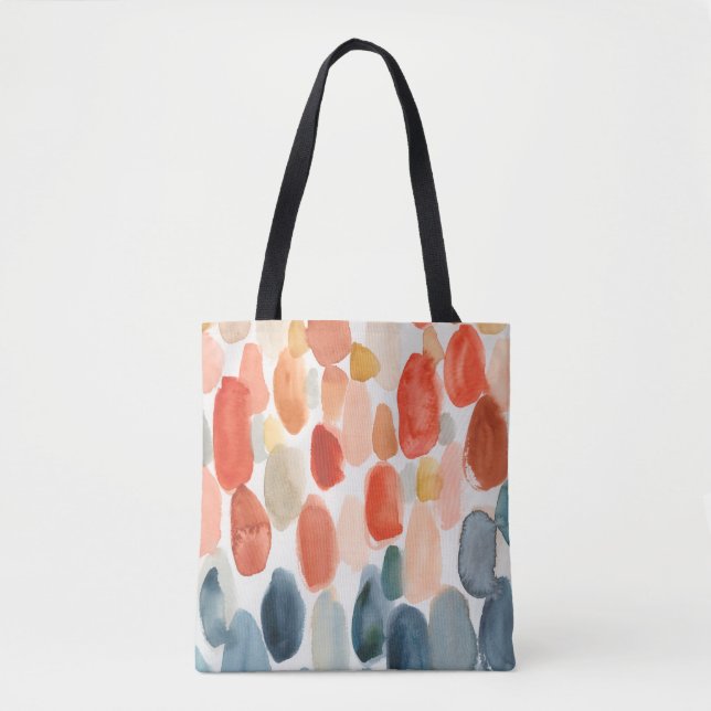 Bolsa Tote Citrus Season - Coral e Blue Stones (Frente)