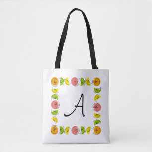 Bolsa Tote Citrus Square Monogramas de dois lados por toda a 