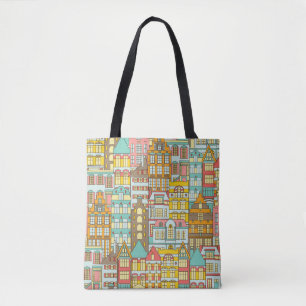 Bolsa Tote City Panorama Sketch: Casas Sem Olho.