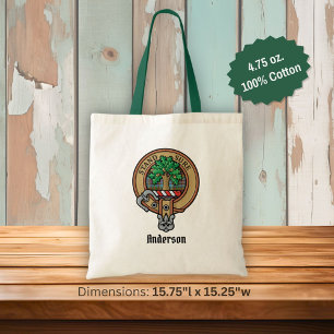 Bolsa Tote Clan Anderson Crest sobre Tartan