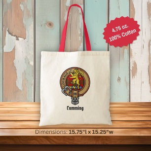 Bolsa Tote Clan Cumming Crest sobre Tartan