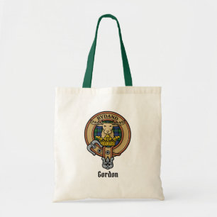 Bolsa Tote Clan Gordon Crest sobre Tartan