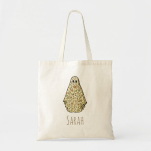 Bolsa Tote Clandy Personalizado do Fantasma Floral Vintage Ha
