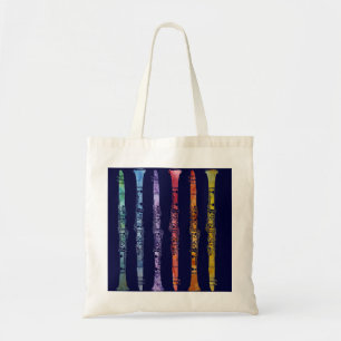 Bolsa Tote Clarinetes do pastel no marinho