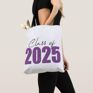 Bolsa Tote Classe de brilho roxo de 2025