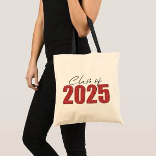 Bolsa Tote Classe de brilho vermelho de 2025