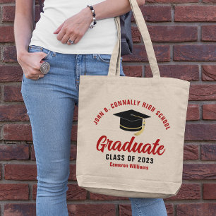Bolsa Tote Classe Personalizada do Formando Vermelho de Gradu