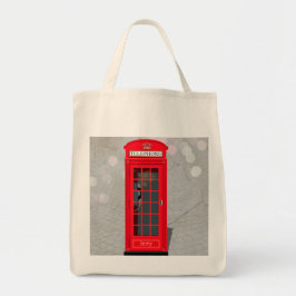 Bolsa Tote Classic London Red Phone Booth with Name