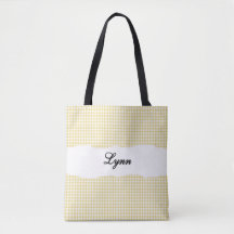 Classic Yellow & White Gingham | Nome Personalizad