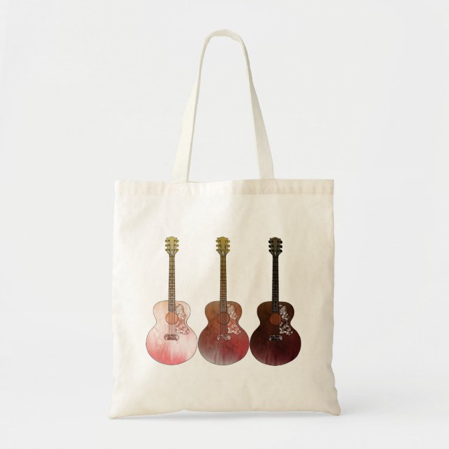 Bolsa Tote Clássico Acústico Guitarras Russo Instrumento de V (Frente)