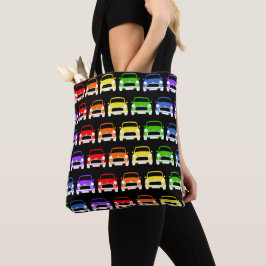 Bolsa Tote Clássico Austin Mini Car Rainbow