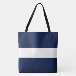 Bolsa Tote Clássico Chic com Listras Náuticas Azuis e Brancas