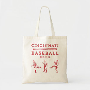 Bolsa Tote Clássico Cincinnati Baseball Fan Retro Raglan Base