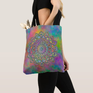 Bolsa Tote Clássico Colorosamente Mandala Índia Estilo 1