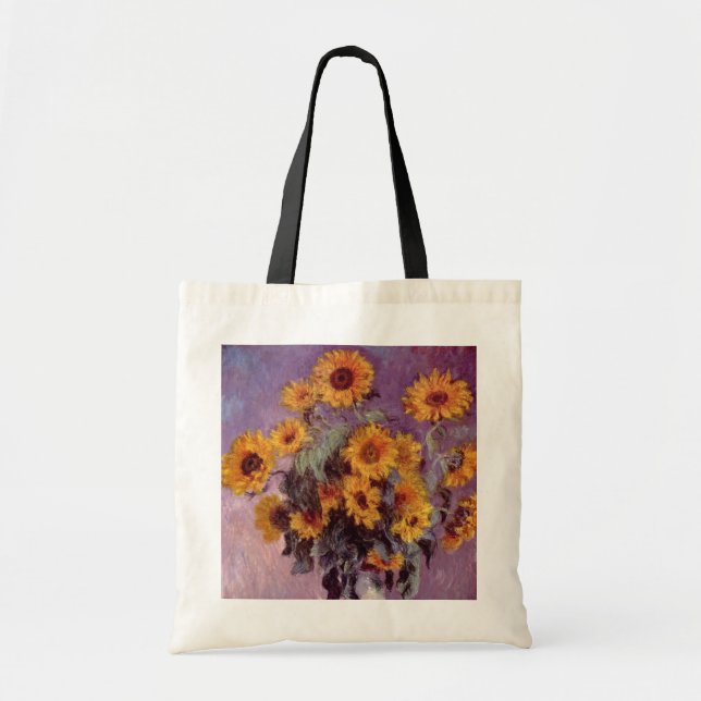 Bolsa Tote Claude Monet - Buquê dos Sunflower (Frente)