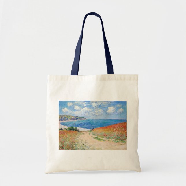 Bolsa Tote Claude Monet - Caminho dos Campos de Trigo em Pour (Frente)