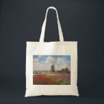 Bolsa Tote Claude Monet - Campo das Tulipas na Holanda<br><div class="desc">Campo de tulipas na Holanda (Champs de tulipes en Hollande) - Claude Monet,  Oil on Canvas,  1886</div>