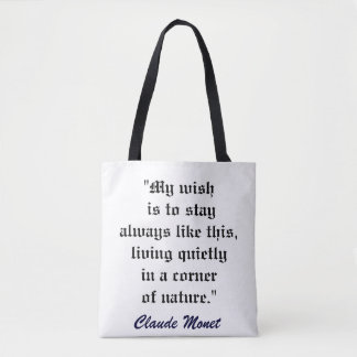 Bolsa Tote CLAUDE MONET CITAÇÃO artbag