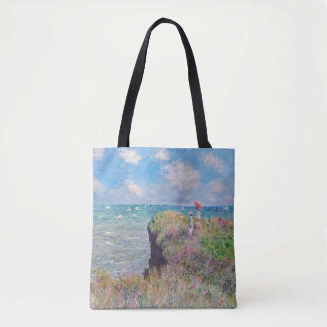 Bolsa Tote Claude Monet - Cliff Walk em Pourville (Frente)
