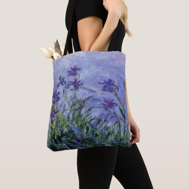 Bolsa Tote Claude Monet Lilac Irises (Close Up)