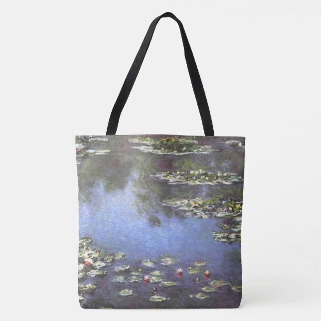 Bolsa Tote Claude Monet, Lírios Água, 1906, Azul (Frente)