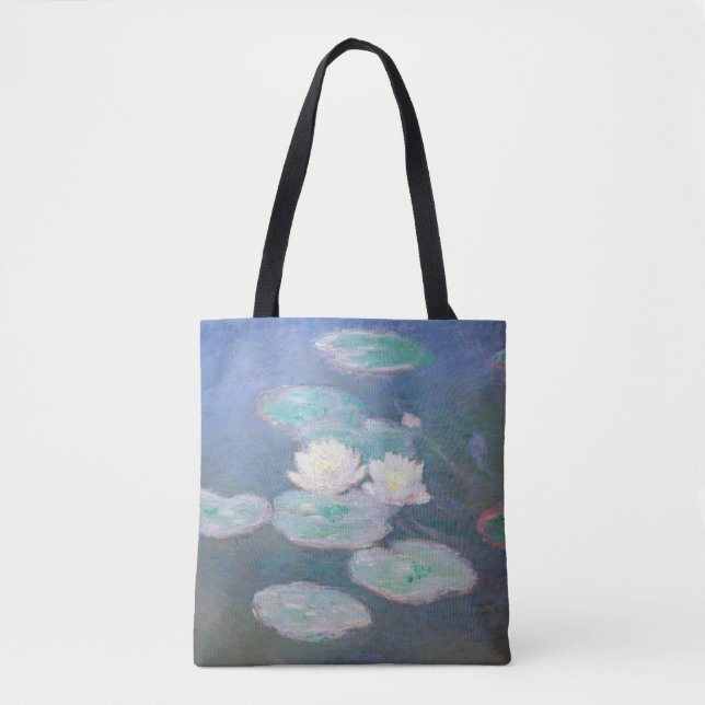 Bolsa Tote Claude Monet - Lírios De Água, Efeito Da Noite (Frente)