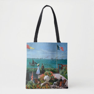 Bolsa Tote Claude Monet o terraço em Sainte-Adresse, 1867