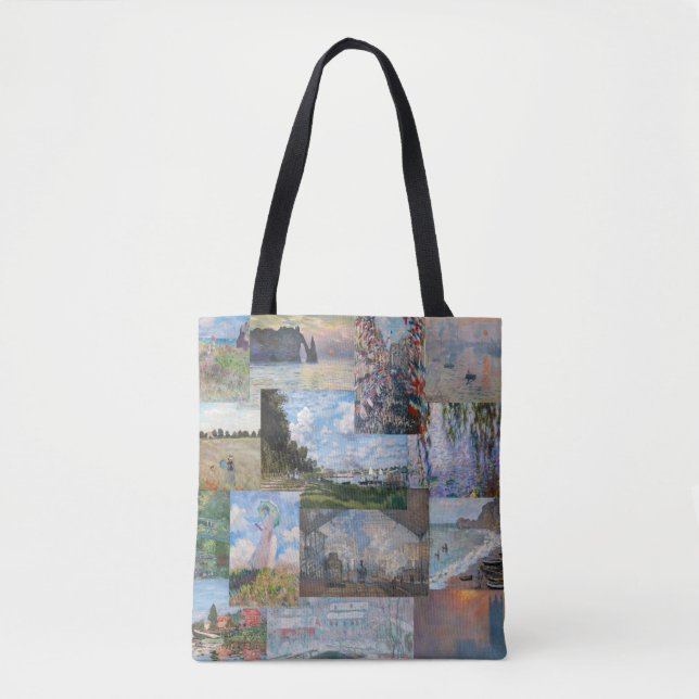 Bolsa Tote Claude Monet - Patchwork de obras de arte (Frente)