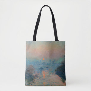 Bolsa Tote Claude Monet - Sunset sobre o Sena em Lavacourt