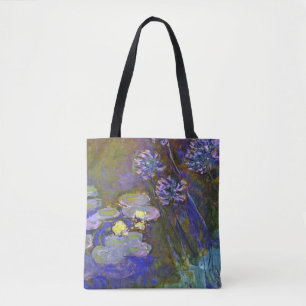 Bolsa Tote Claude Monet Water Lily Agapanthus