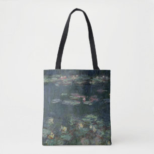 Bolsa Tote Claude Monet Waterlilies: Reflexões verdes