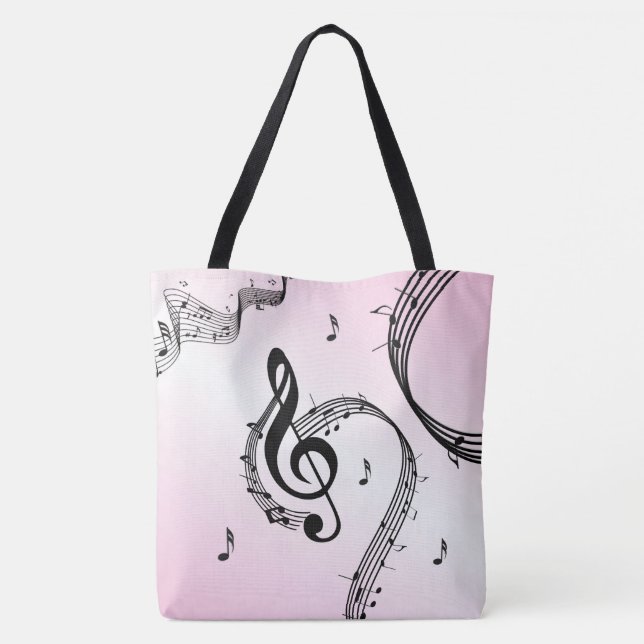 Bolsa Tote Clave de Sol Climática Rosa (Verso)