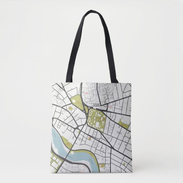 BOLSA TOTE CLEAN HARVARD UNIVERSITY MASSACHUSETT MAPA DE DEST (Frente)